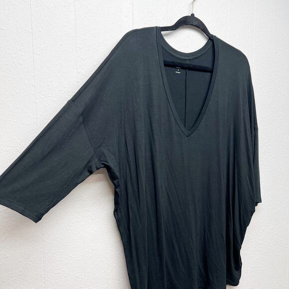 Express Womens Top XL Relaxed Tee Soft Stretch Long Length Workwear Casual Flowy - Picture 5 of 9